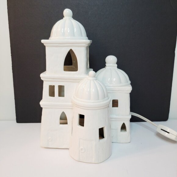 Fitz and Floyd Porcelain White Nativity Lamp Light Decor Holiday - Picture 2 of 5